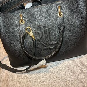 Ralph Lauren Black Leather Tote